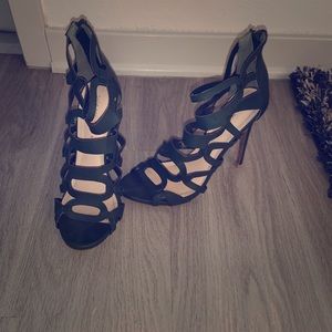 Olive Open Toe High Heels